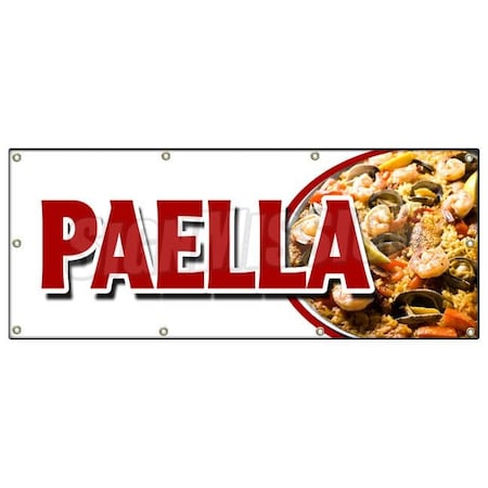 PAELLA BANNER SIGN Spanish Seafood Clam Shrimp Mussel Rice Special Food